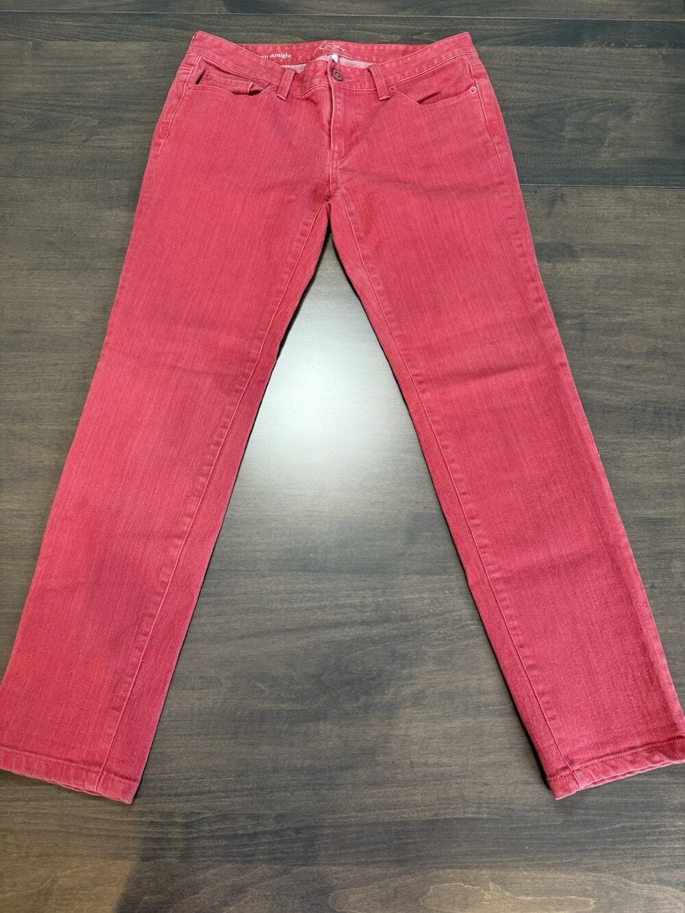 LOFT Modern Straight Mid Rise Women's 27/4 Pink Stretch Jeans